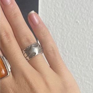 Stamped Silver Band Ring